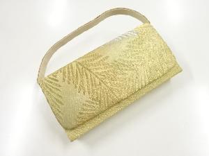リサイクル　金糸羊歯模様織り出し和装バッグ